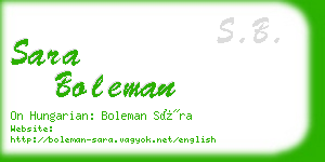 sara boleman business card